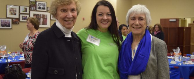 MSPWC’s former and present directors including (l-r) Sr. Patricia McLaughlin, SSND, the first director of the Center when it opened in 1982 and current Director of the Caroline Center; Rebecca Abrahamsen, current Program Director; and Mary Ellen Vanni, the second director and retired Executive Director of the Fuel Fund of Maryland.