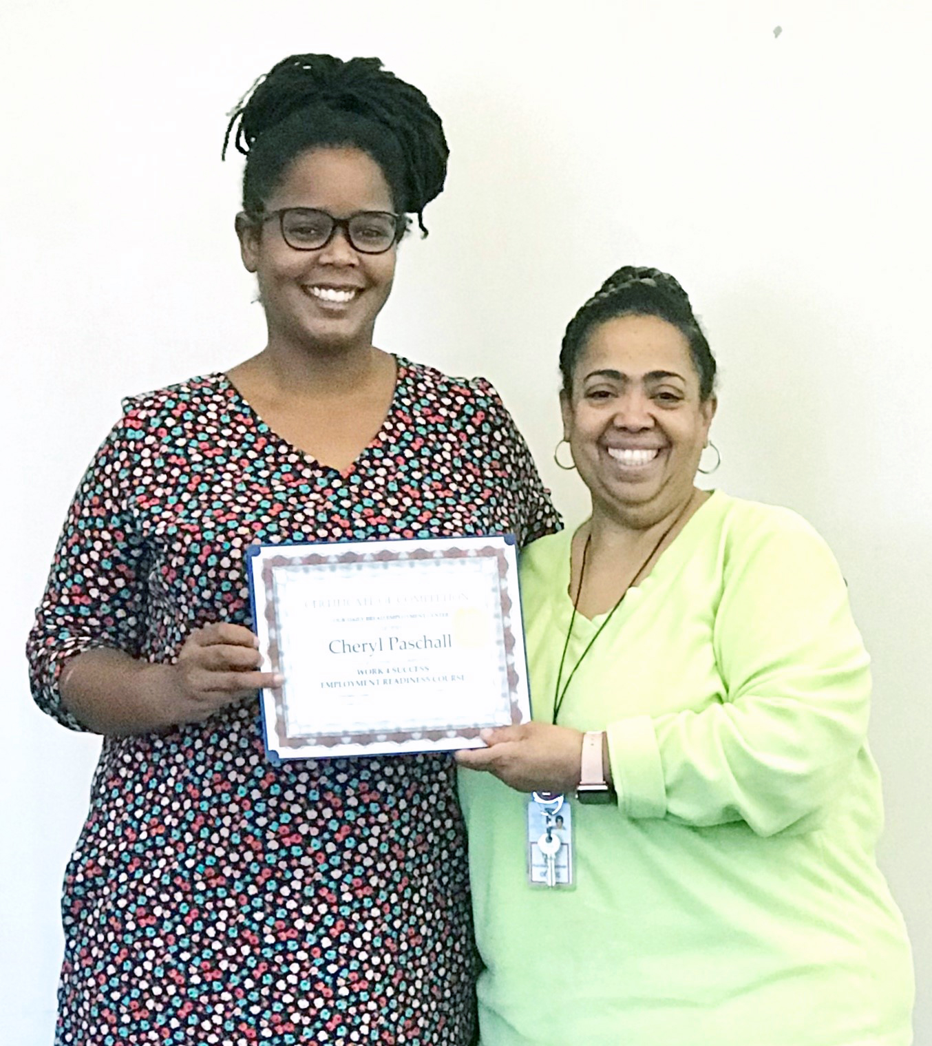 Cheryl Paschall (l) with Our Daily Bread Job Readiness Trainer Darlene Dunn