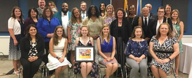 Alexandra Abell (front row 3rd from the right) was one of the 19 award winners honored at the Harford County Champions for Children and Youth Event.