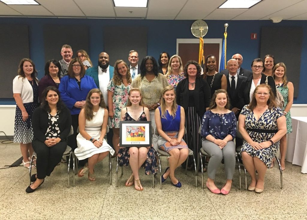 Alexandra Abell (front row 3rd from the right) was one of the 19 award winners honored at the Harford County Champions for Children and Youth Event.